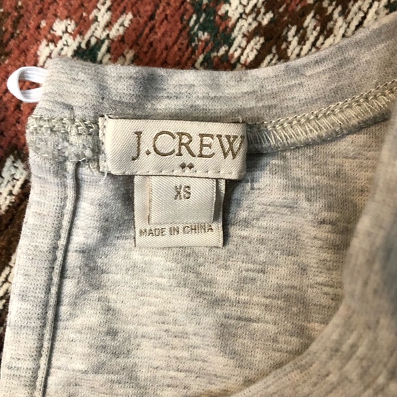 J. Crew Grey and White Peplum Ruffle Hem Tank Top - Picture 5 of 9